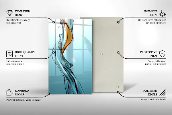 Üveg vágódeszka Vízsugár