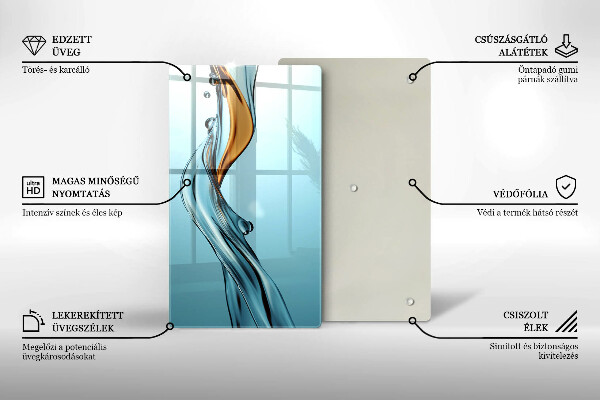 Üveg vágódeszka Vízsugár