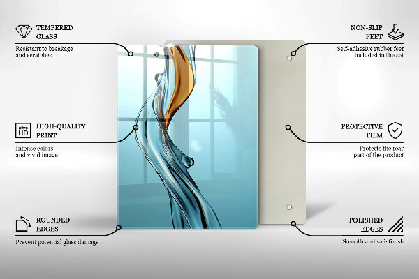 Üveg vágódeszka Vízsugár