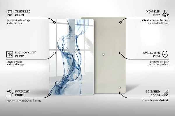 Üveg vágódeszka Tiszta víz