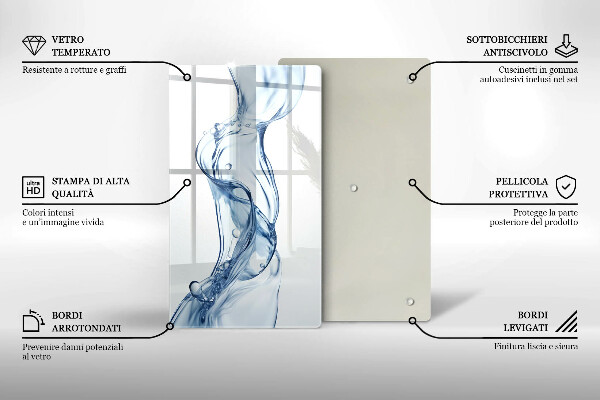 Üveg vágódeszka Tiszta víz