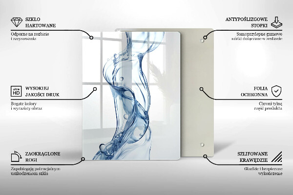 Üveg vágódeszka Tiszta víz