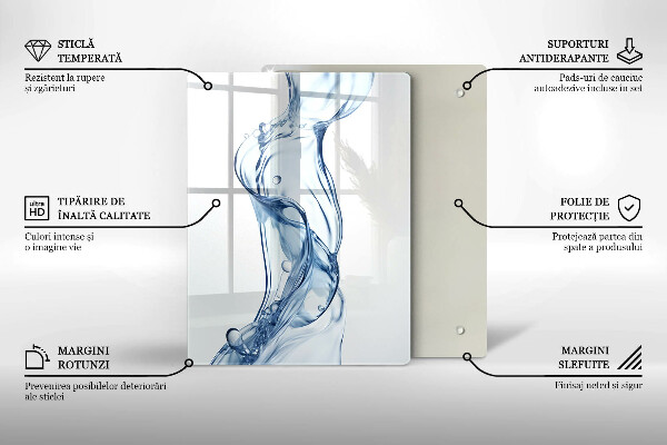 Üveg vágódeszka Tiszta víz