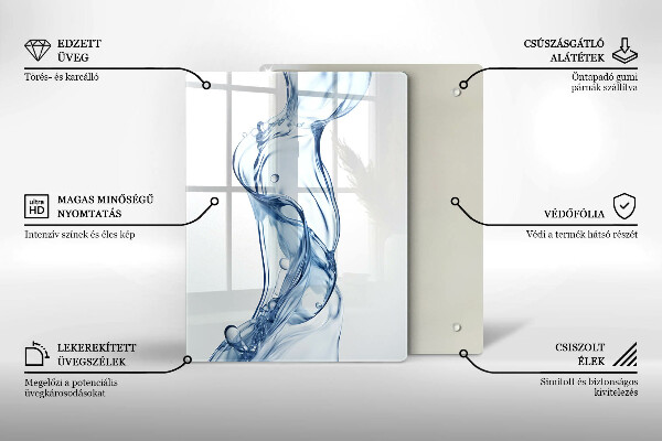 Üveg vágódeszka Tiszta víz