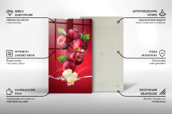 Üveg vágódeszka Lédús alma vízben