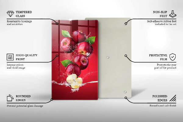 Üveg vágódeszka Lédús alma vízben