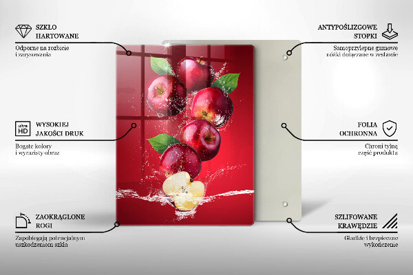 Üveg vágódeszka Lédús alma vízben