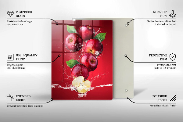 Üveg vágódeszka Lédús alma vízben