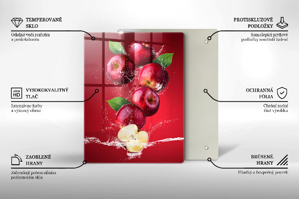 Üveg vágódeszka Lédús alma vízben