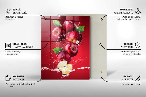 Üveg vágódeszka Lédús alma vízben