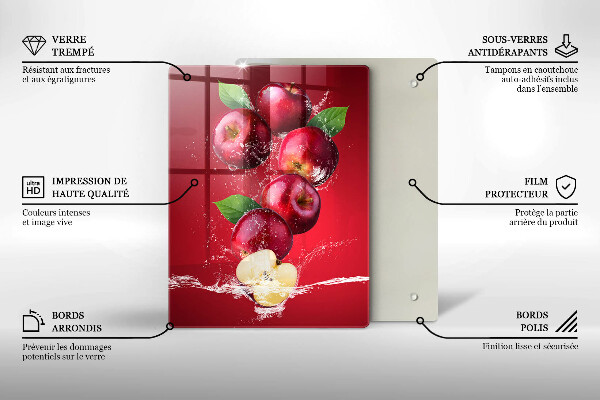 Üveg vágódeszka Lédús alma vízben