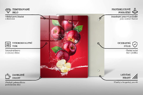 Üveg vágódeszka Lédús alma vízben