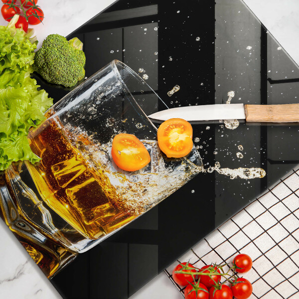 Üveg vágódeszka Egy pohár whisky