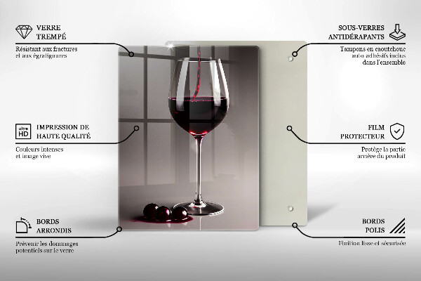 Üveg vágódeszka Üveg és szőlő