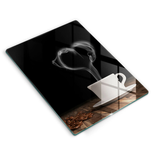 Üveg vágódeszka Kávéscsésze szív