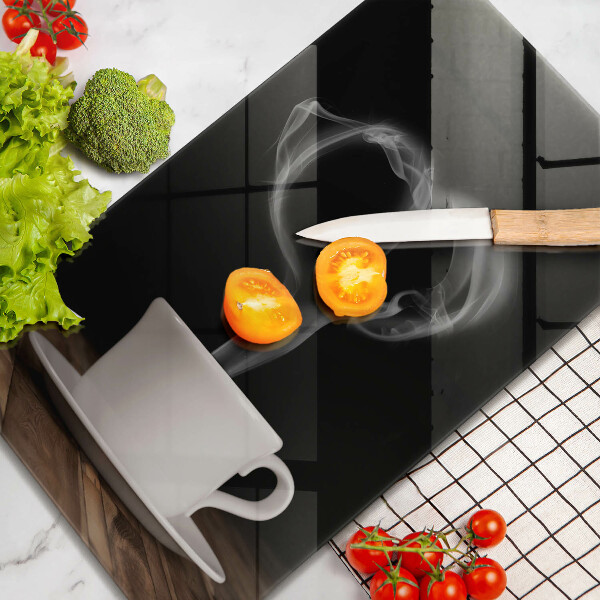 Üveg vágódeszka Kávéscsésze szív