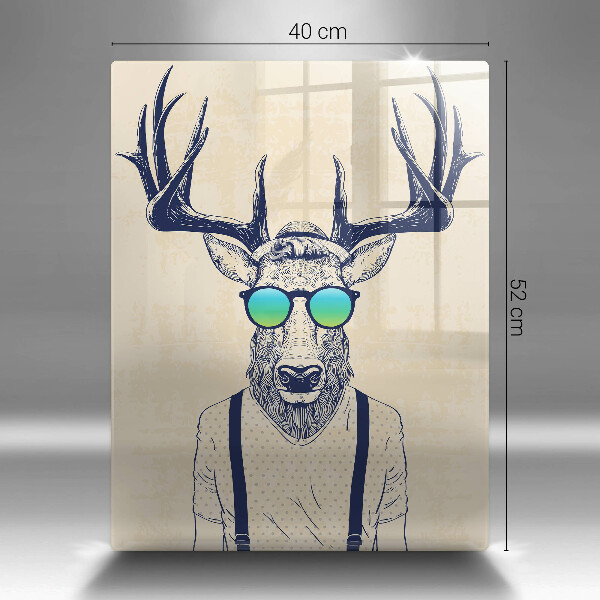 Üveg vágódeszka Szarvas ember illusztráció