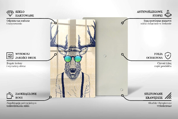 Üveg vágódeszka Szarvas ember illusztráció