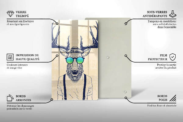 Üveg vágódeszka Szarvas ember illusztráció