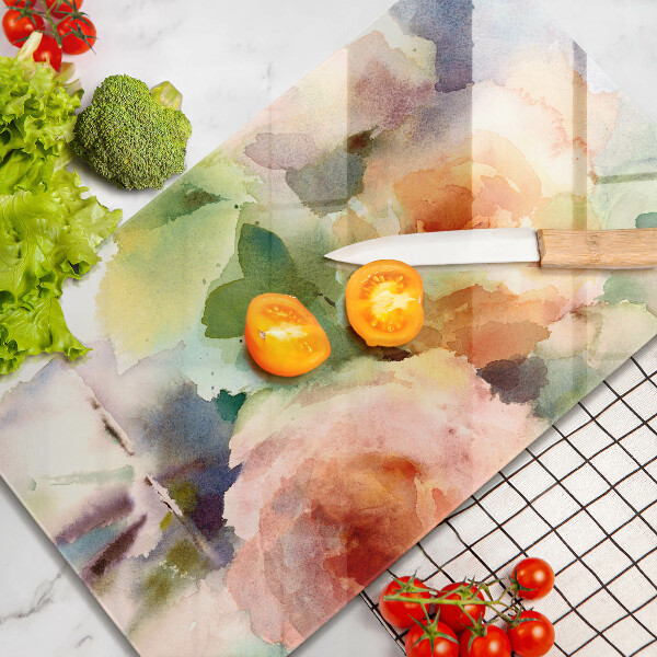 Üveg vágódeszka Festett virágok