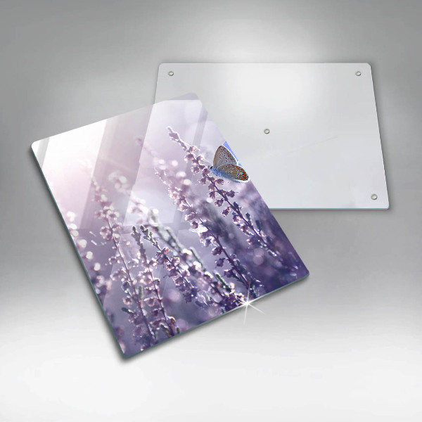 Üveg vágódeszka Vadvirágok és a pillangó