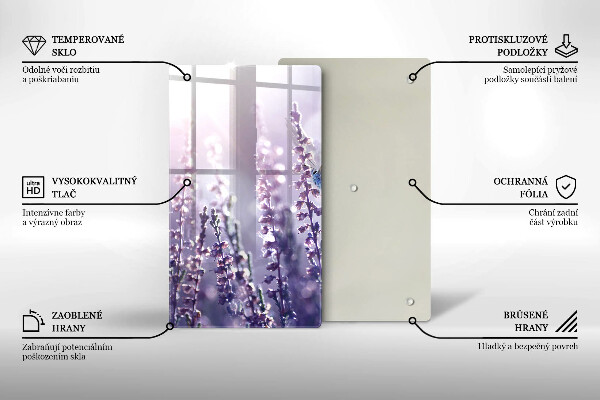 Üveg vágódeszka Vadvirágok és a pillangó