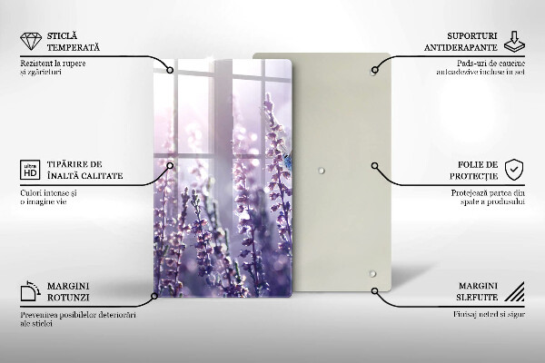 Üveg vágódeszka Vadvirágok és a pillangó