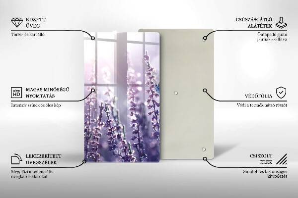 Üveg vágódeszka Vadvirágok és a pillangó