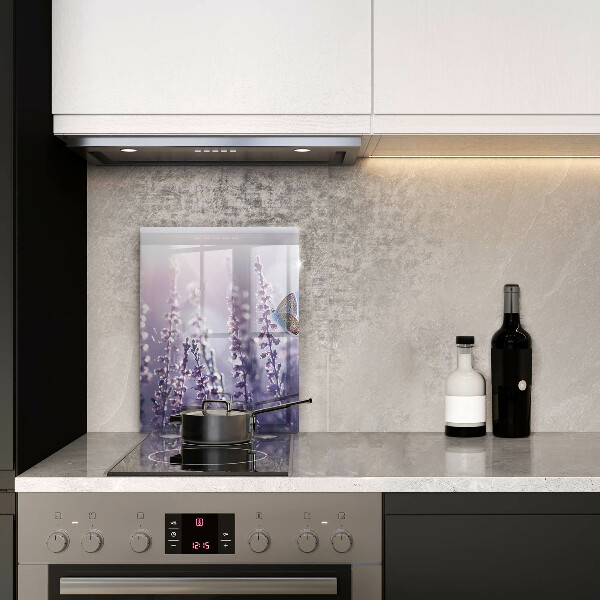 Üveg vágódeszka Vadvirágok és a pillangó