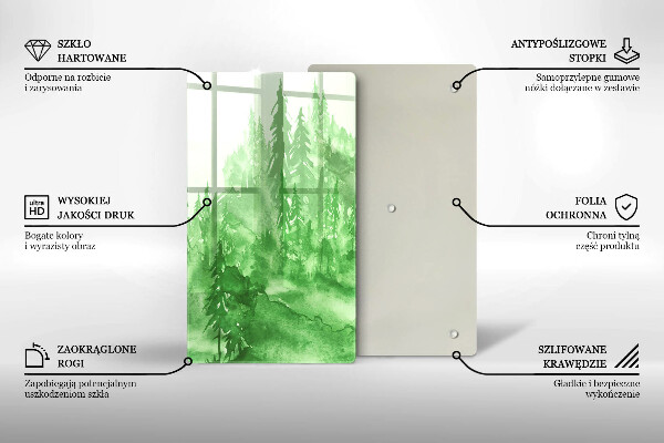 Üveg vágódeszka Festett erdő