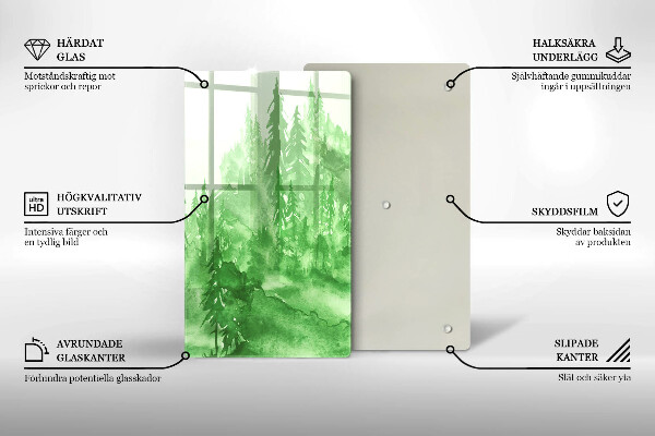 Üveg vágódeszka Festett erdő