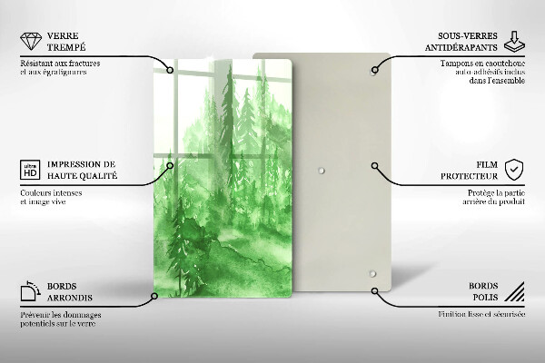 Üveg vágódeszka Festett erdő