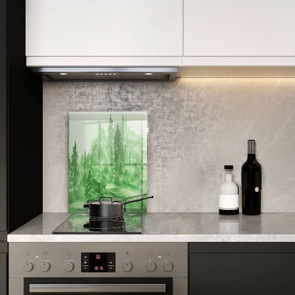 Üveg vágódeszka Festett erdő