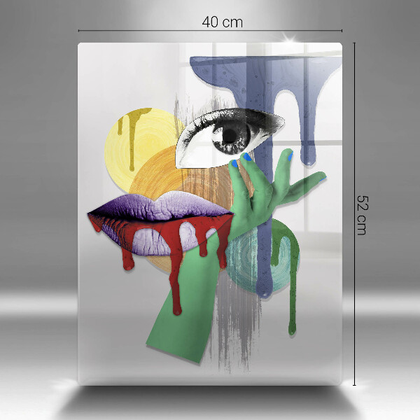 Üveg vágódeszka Art absztrakt kollázs