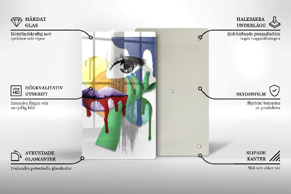 Üveg vágódeszka Art absztrakt kollázs