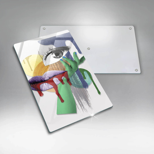 Üveg vágódeszka Art absztrakt kollázs