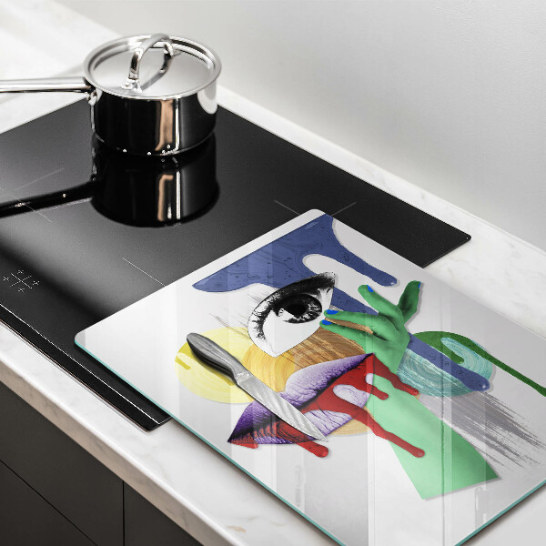 Üveg vágódeszka Art absztrakt kollázs