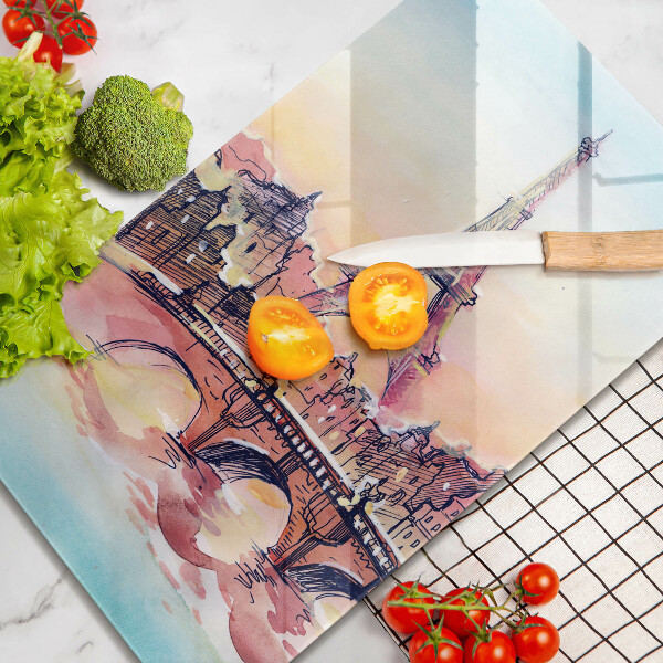 Üveg vágódeszka Párizs Eiffel-torony tája