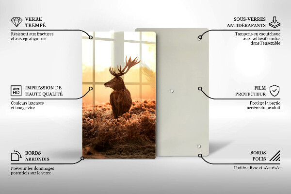 Üveg vágódeszka Szarvas a mezőn
