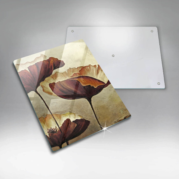 Üveg vágódeszka Festett boho virágok