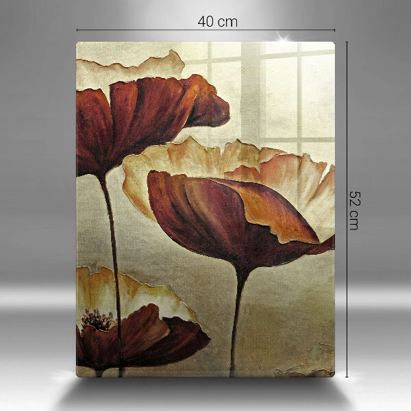 Üveg vágódeszka Festett boho virágok