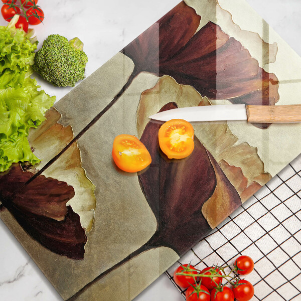 Üveg vágódeszka Festett boho virágok