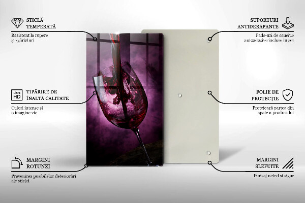 Üveg vágódeszka Egy pohár bor