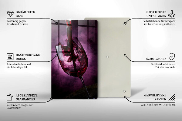 Üveg vágódeszka Egy pohár bor