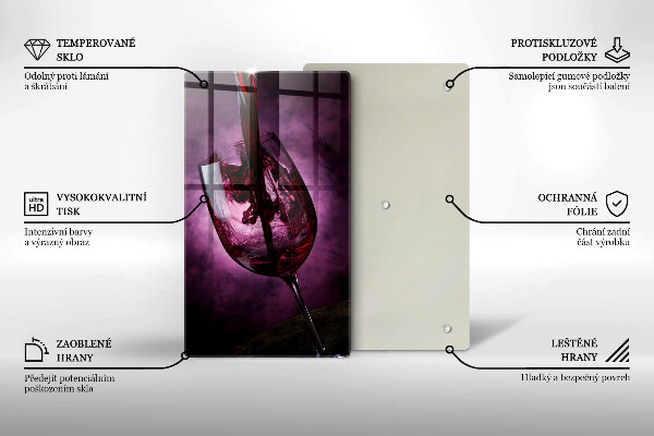 Üveg vágódeszka Egy pohár bor