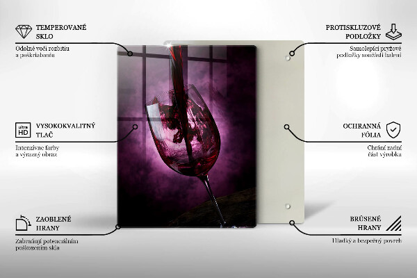 Üveg vágódeszka Egy pohár bor