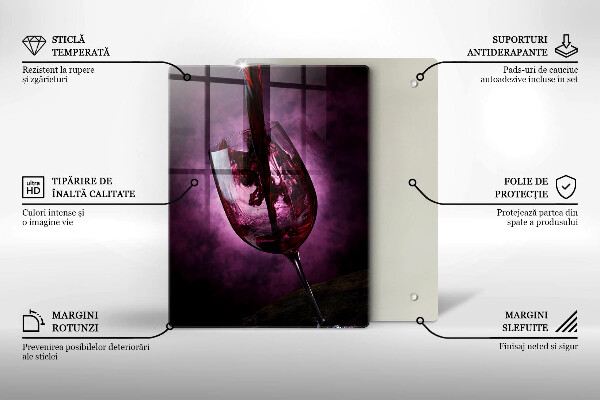 Üveg vágódeszka Egy pohár bor