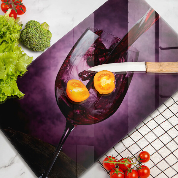 Üveg vágódeszka Egy pohár bor