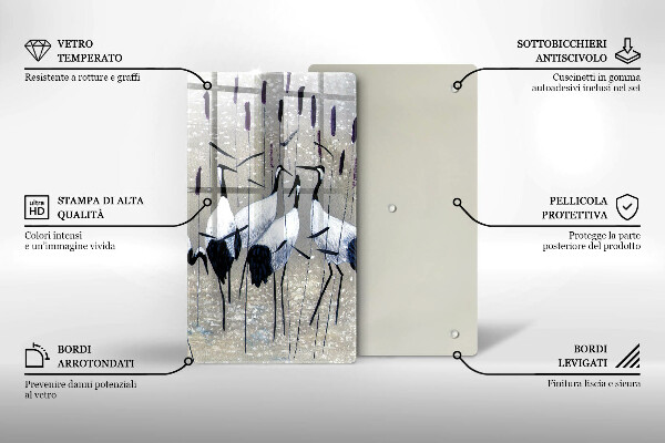 Üveg vágódeszka Japán daruk