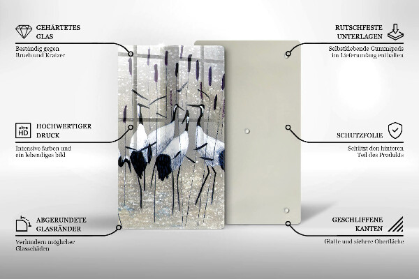 Üveg vágódeszka Japán daruk